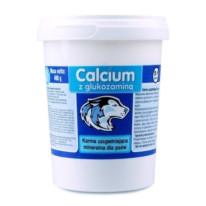 Calcium Preparat witaminowy niebieski z glukozaminą dla psa 400g