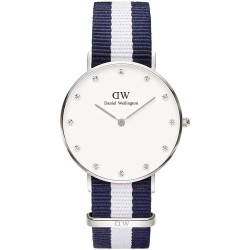 ZEGAREK DAMSKI DANIEL WELLINGTON Glasgow Srebrny DW00100082 + PUDEŁKO