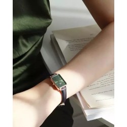 ZEGAREK DAMSKI DANIEL WELLINGTON DW00100439 - Quadro Pressed Sheffield Gold Emerald 32mm + BOX