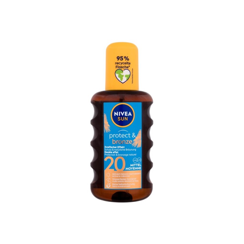 Nivea Sun Protect  Bronze Oil Spray SPF20 Preparat do opalania ciała Olejek 200 ml (U) (P2)