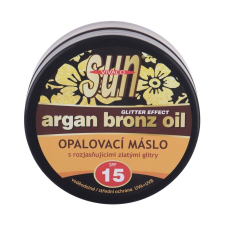 Vivaco Argan Bronz Oil Sun Glitter Effect SPF15 Preparat do opalania ciała 200ml (U) (P2)