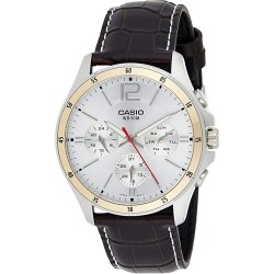 CASIO COLLECTION Mod. MULTIFUNCTION CALENDAR, LEATHER - SILVER MTP-1374L-7AVDF