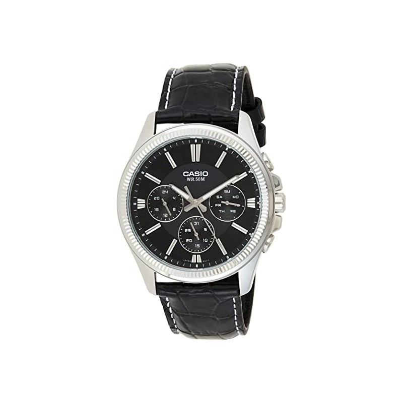 CASIO Mod. DAY DATE MULTIFUNCTION, LEATHER - BLACK MTP-1375L-1AVDF