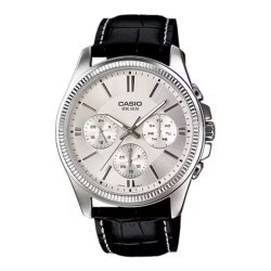 CASIO Mod. DAY DATE MULTIFUNCTION,  LEATHER - WHITE MTP-1375L-7AVDF