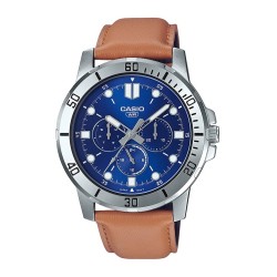 CASIO COLLECTION Mod. DIVER MULTIFUCTION, LEATHER - BLUE MTP-VD300L-2EUDF