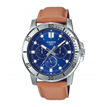 CASIO COLLECTION Mod. DIVER MULTIFUCTION, LEATHER - BLUE MTP-VD300L-2EUDF