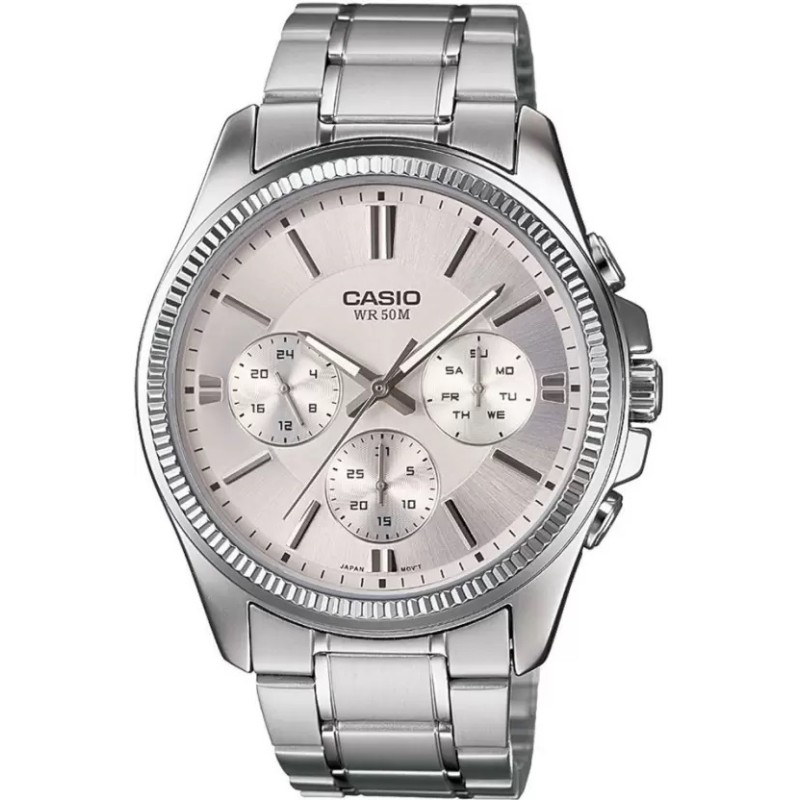 CASIO Mod. DAY DATE MULTIFUNCTION - ARGENTÈE MTP-1375D-7AVDF