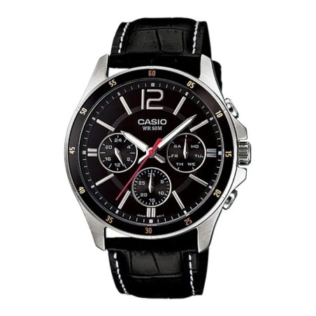 CASIO COLLECTION Mod. MULTIFUNCTION CALENDAR, LEATHER - BLACK  MTP-1374L-1AVDF