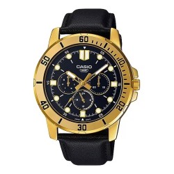 CASIO COLLECTION Mod. DIVER MULTIFUCTION, LEATHER - BLACK MTP-VD300GL-1EUDF